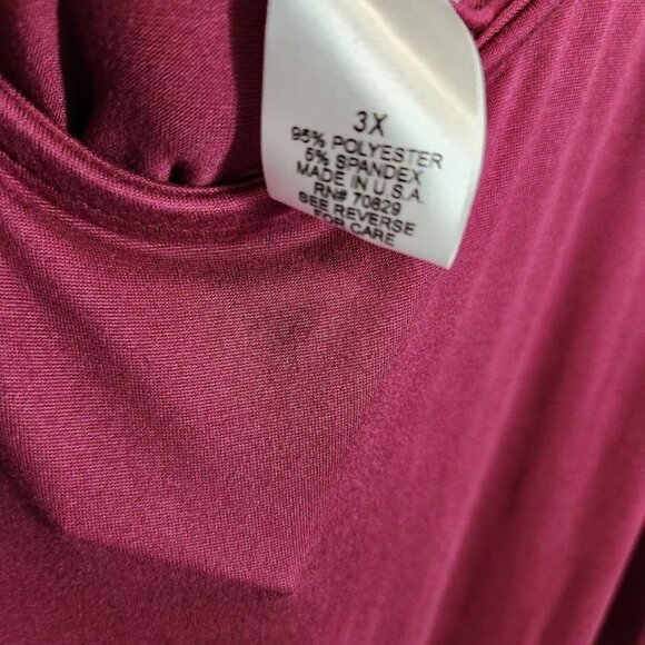 Rue21 Plus Magenta Asymmetrical‎ Scoop Neck Midi Dress - Size 3X - Picture 6 of 7